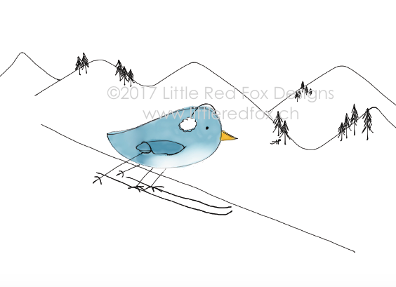 Skiing Bird